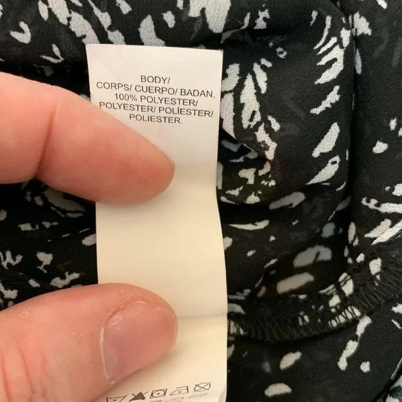 Lucky Brand Sheer Black and White Blouse Size XS - Picture 8 of 8